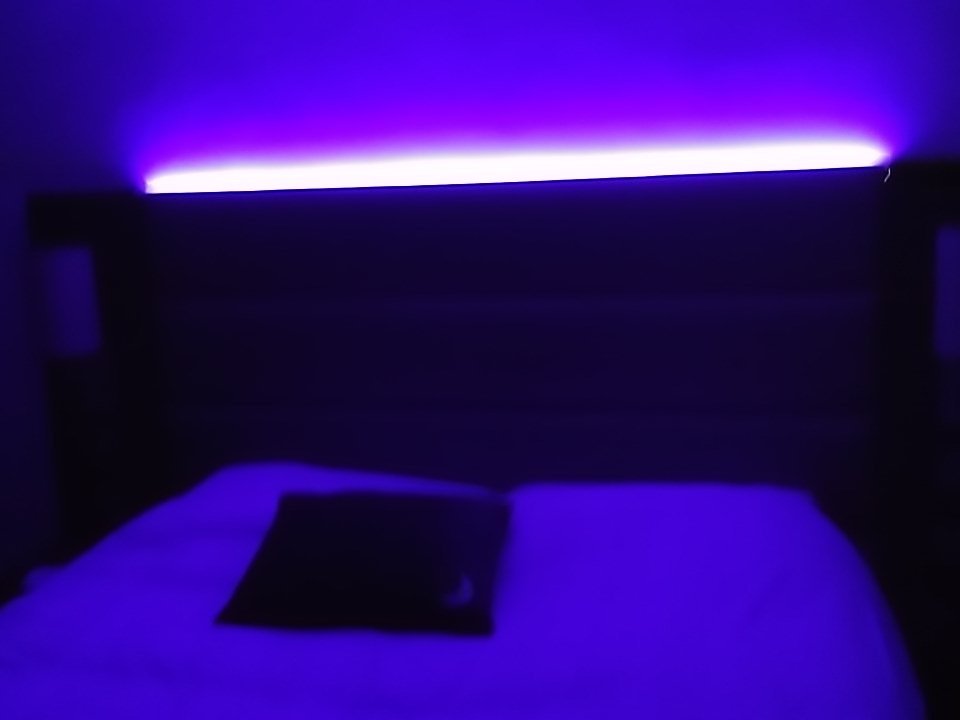 Lazurax's tweet photo. The bed has neon lighting haha https://t.co/RXiDx0EYZ6