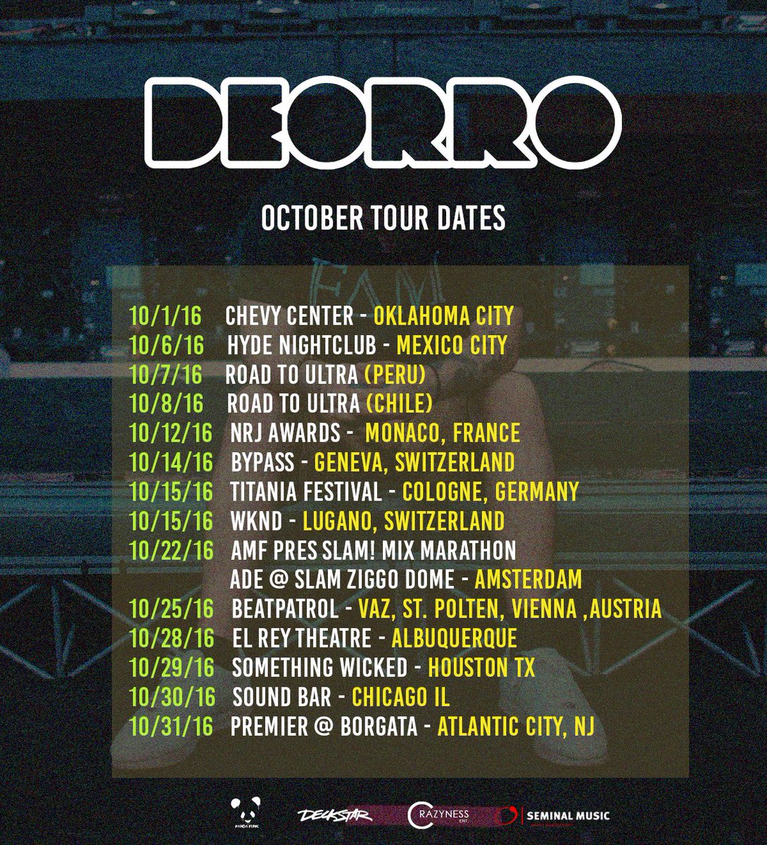 October Tour Dates. 🐼 https://t.co/ESmSspJ5ui