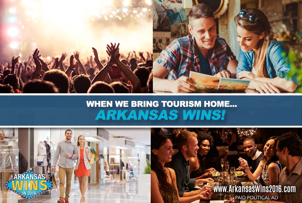 ARWinsIn2016's tweet photo. Issue 5 is about bringing tourism, tax dollars, &amp; jobs back to AR from surrounding states. When we bring tourism home, Arkansas wins! #arpx https://t.co/Z4s8rQKJ99
