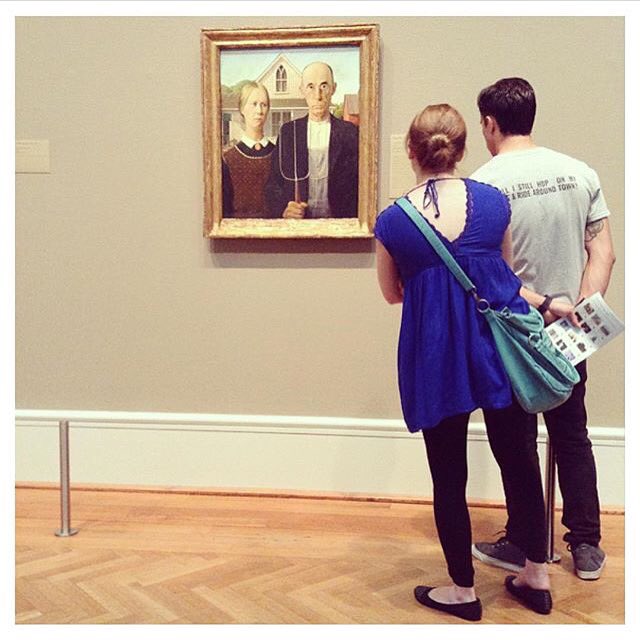 I love watching people take in the art around them.
#AmericanGothic #GrantWoods #peoplewatching #chicago #artlover