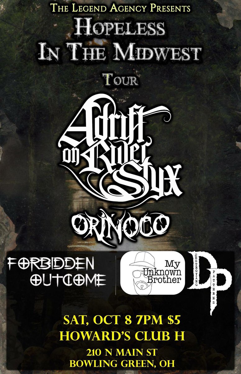 HowardsClub's tweet image. SATURDAY! #metal #metalcore #progressive #madmax #bgsu #letsthrash