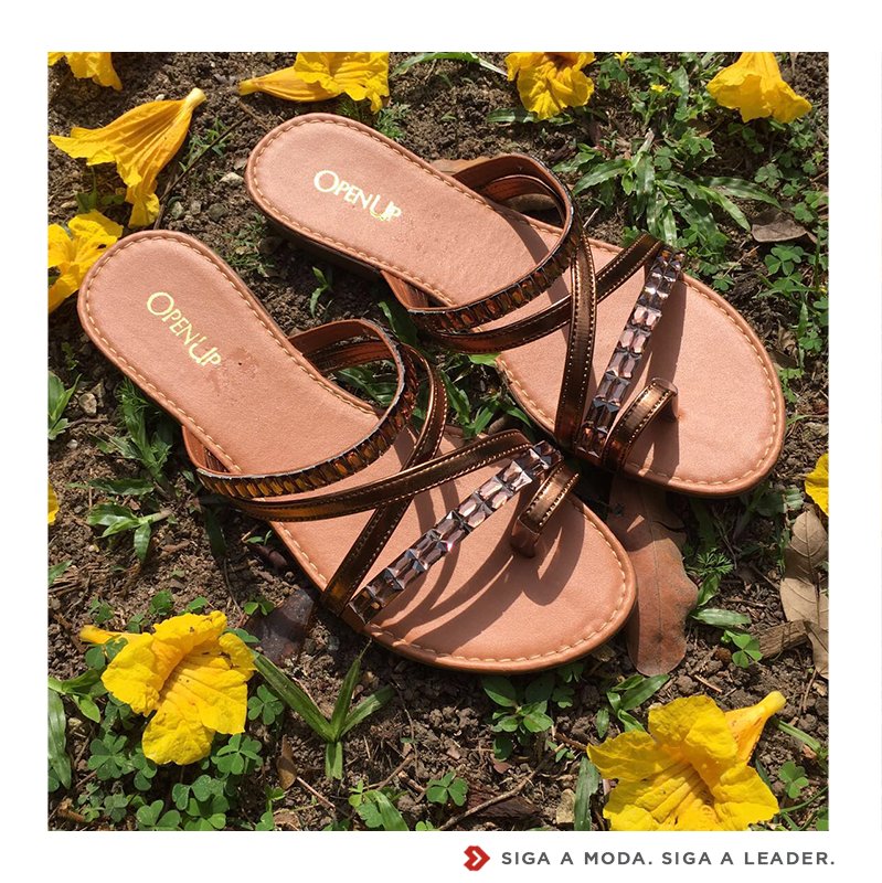 sandalias rasteiras leader