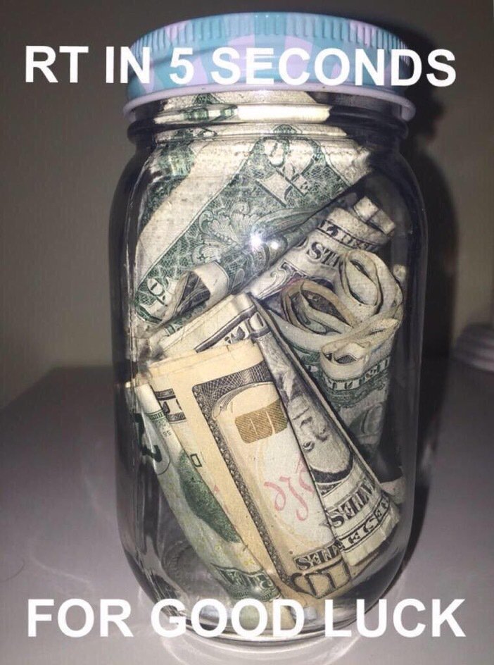 FunnyPicsDepot's tweet photo. RT n 5 secs for good luck 💰 https://t.co/P7vtwrrYHK