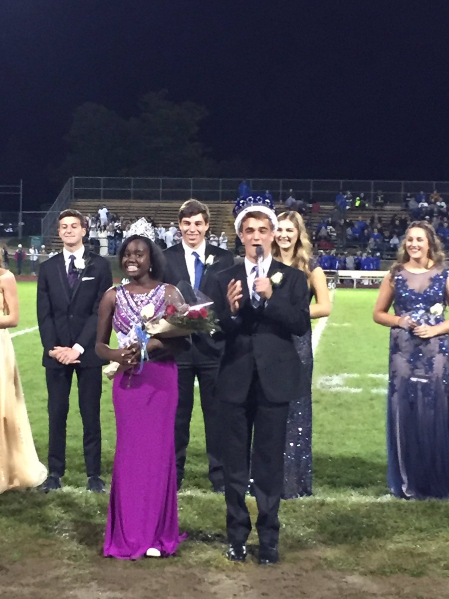 GRWestCatholic's tweet photo. Congratulations to homecoming king, DJ Needham &amp; queen Magingo Mpungwe! https://t.co/JnLcGC6UpM