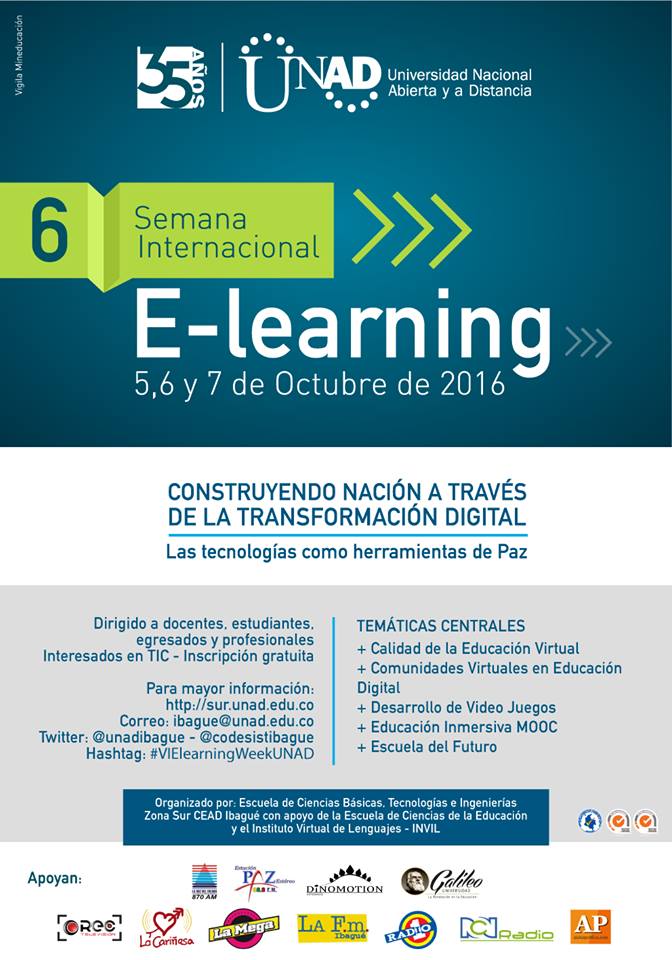 edistanciaco's tweet photo. En este momento "La Innovación Profesional en tiempos de Internet" por @marionel en #VIElearningWeekUNAD @unadibague https://t.co/7BDavz8CT2 https://t.co/hQjR4pj8U2