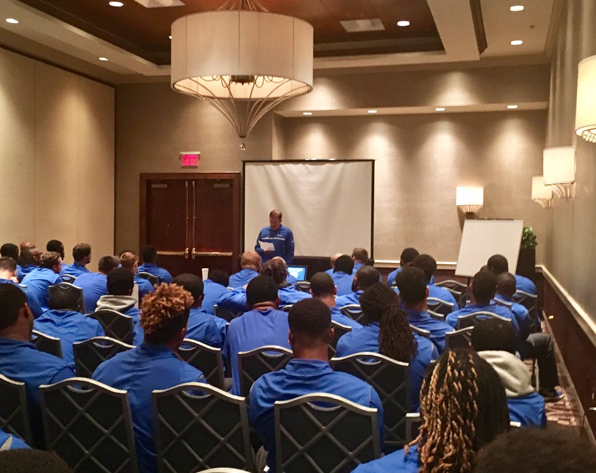 CoachdjCheetah's tweet image. Head Coach David Cutcliffe delivers the team devotion tonight. (FAITH, FAMILY, FUTURE, FOOTBALL) #OurProgram #DukeGang