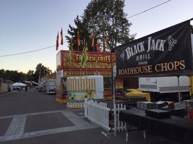 inyellowsprings's tweet photo. And so it begins - food vendors set up Friday night to be ready bright & early for St Fair....nobody on the street - I can be first in line https://t.co/ENg70C4KAb