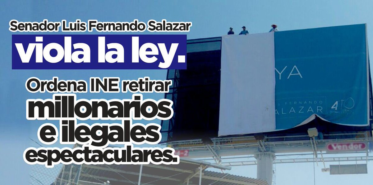PRICoahuila's tweet photo. Senador Luis Fernando Salazar #ViolaLaLey Ordena #INE retirar millonarios e ilegales espectaculares. #Coahuila https://t.co/bdi7GeK3RM