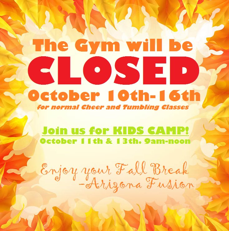 AZFusionCheer's tweet photo. Enjoy your Fall Break!! https://t.co/qWEXyAGJuw