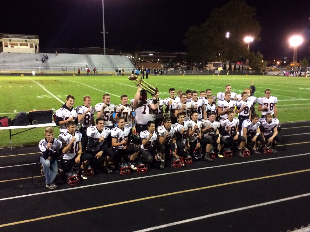 NmSection17's tweet photo. Warriors with the win over the Peru Tigers! We face Northfield next week! Come out and support the Warriors! 8-0 🔴◼️🏈 https://t.co/xaEsWVtel3