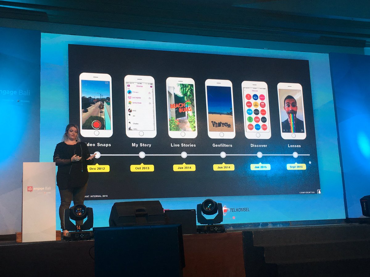 Great snapchat strategy!
@rachelhawkes <a href="/Telkomsel/">Telkomsel</a> @socialbakers #EngageBali