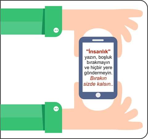 "İnsanlık" yazın, boşluk bırakmayın ve hiçbir yere göndermeyin. Bırakın sizde kalsın...