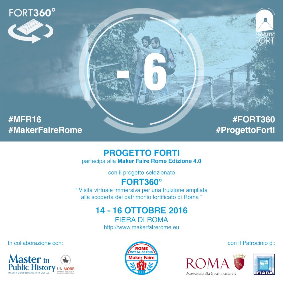 ProgettoForti's tweet photo. #ProgettoForti sta per tornare!al @MakerFaireRome con il #progetto #FORT360! Dal 14 al 16 Ottobre #FIERADIROMA!
#MFR16 CONDIVIDETE!! :) https://t.co/UozAVSqTYo