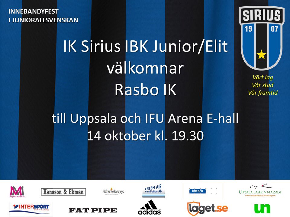 siriusherrjun's tweet image. Derbydags i juniorallsvenskan! #uppsalaärblåsvart #juniorelit #ibjas