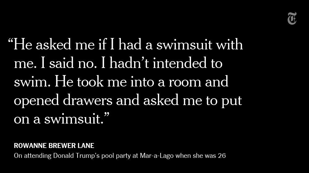 nytimes's tweet photo. From May 2016: How Donald Trump treated women, in their own words https://t.co/os6yf8ksGL https://t.co/cgrX7dqOW8