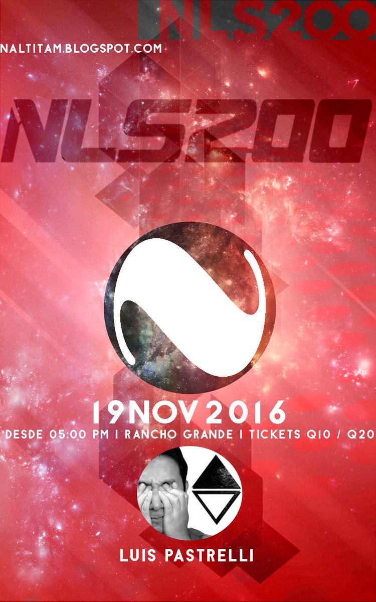 Naltitam's tweet photo. @luispastrelli reventando el dancefloor de #NLS200 el próximo 19.11.16
¡Entérate y asiste!
https://t.co/9A5EMiiZAy https://t.co/sQfi12PG9g