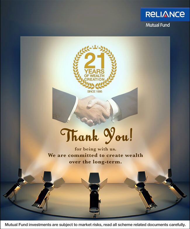NipponIndiaMF's tweet image. Today @Reliance_MF celebrates 21 years of wealth creation! Thank you all for being our inspiration and purpose!