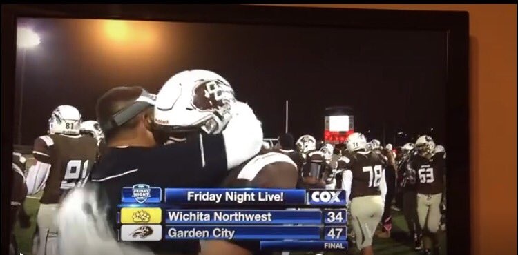 coachbhill's tweet photo. Got to share a great moment with my son @peyton_hill30 on senior night after he rushed for 220 yards &amp; we came back from 27 points! https://t.co/7LeoDmWHdh