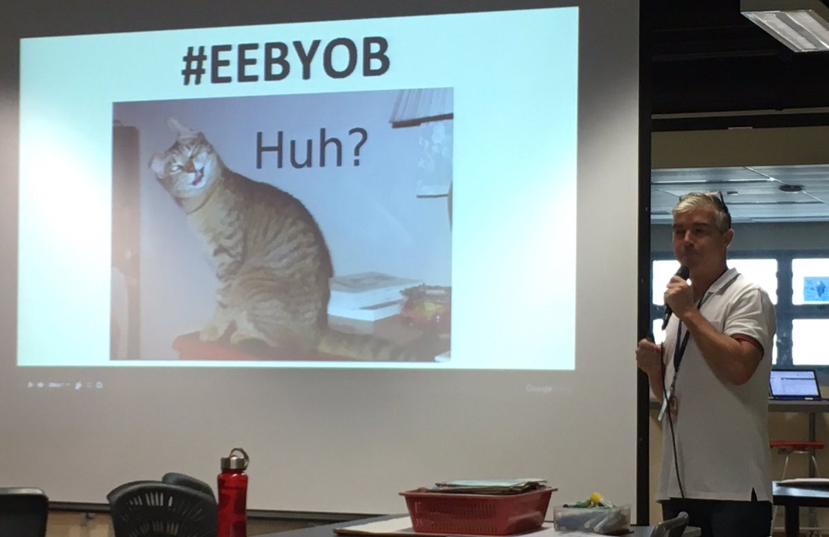 GRadojkovich's tweet image. @tainsh kicks of #EEBYOB  @CISsingapore, covering the new guide and getting faculty excited about Extended Essay. 
#CISSC #edchat #ibchat