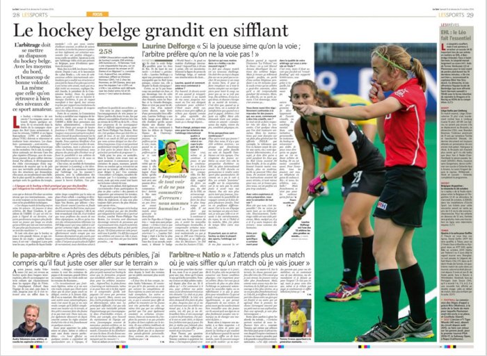 Ce samedi, dans le journal Le Soir, découvrez une double page sur l'arbitrage en Belgique #Hockeybe