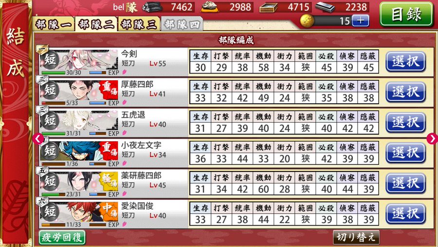 刀剣乱舞で短刀のレベリングがつらいし飽きる おすすめ育成方法