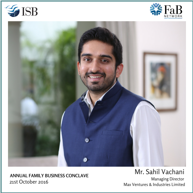 isbfabnetwork's tweet photo. Catch @sahilvachani on the panel - Energising &amp; investing in #Family #businesses https://t.co/nzlZTtj4uJ. @ISBedu #fabconclave2016 @MaxGroup https://t.co/P7EXkNeevW