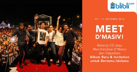 bliblidotcom's tweet image. Wanna meet @DMASIV? Belanja merchandisenya di @bliblidotcom sampai 11 Okt, lucky winners will meet them personally! goo.gl/BTlFqyLink