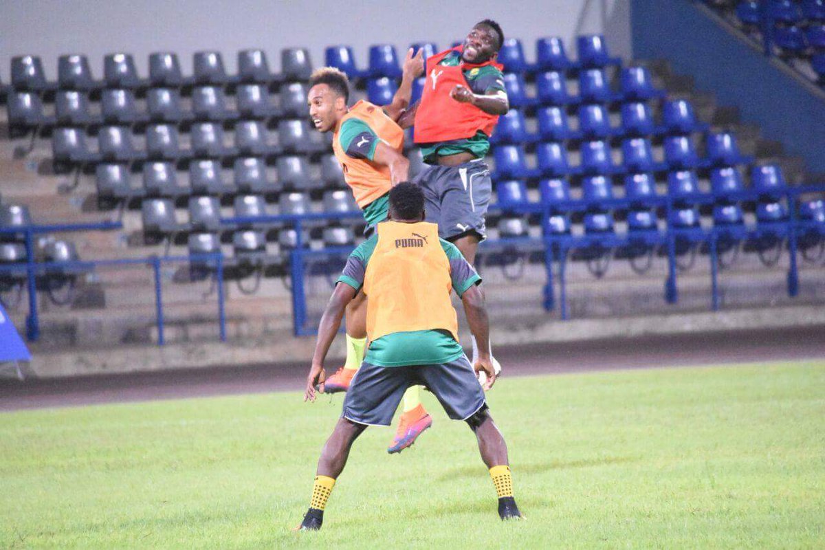 cellie_beckie's tweet photo. Gabon training ahead of their World Cup qualifier against Morocco later today. #WCQ2016 https://t.co/hbZ1Nd067y