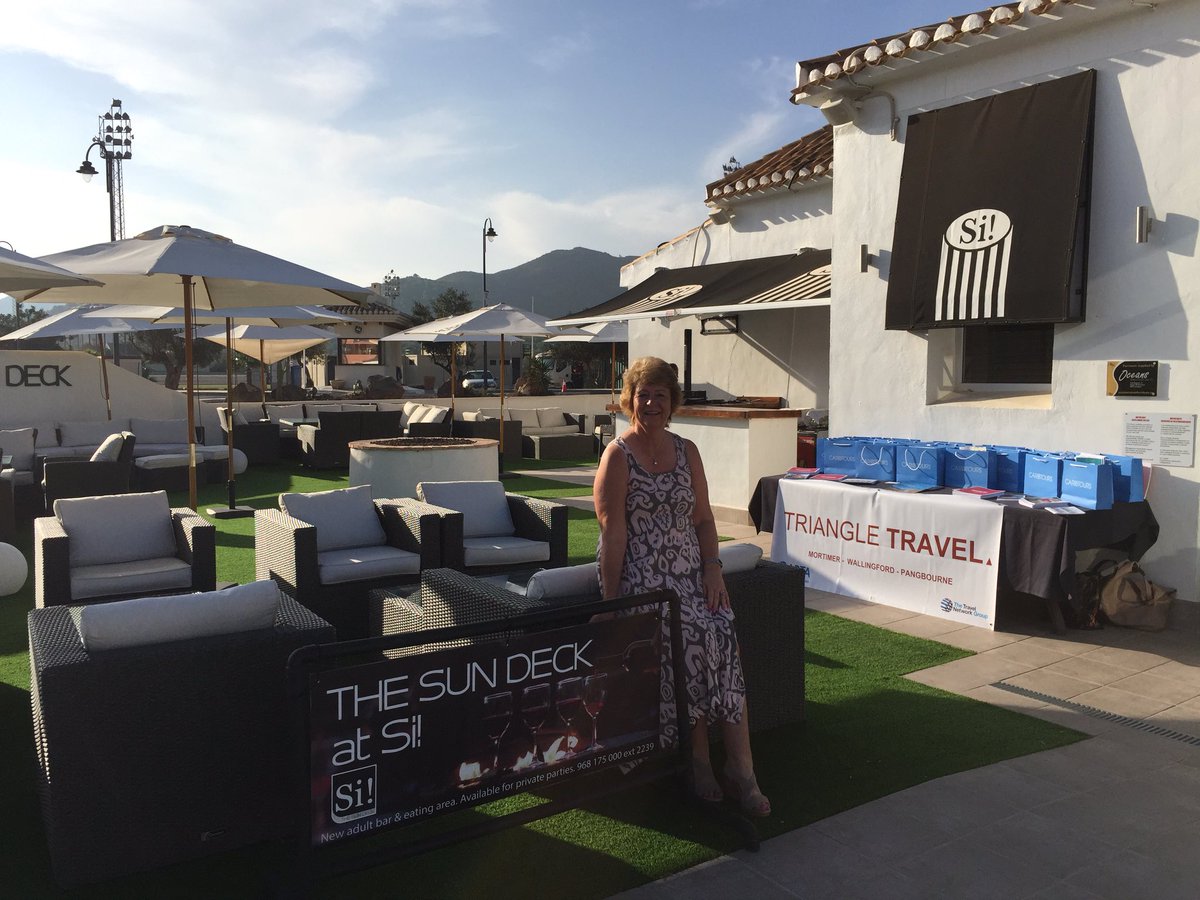 suedspain's tweet photo. @TriangleTravel Karen the latest member of our team launch event @LaMangaClub @Si_bar1 #sunshine https://t.co/Tqslwvoc4f