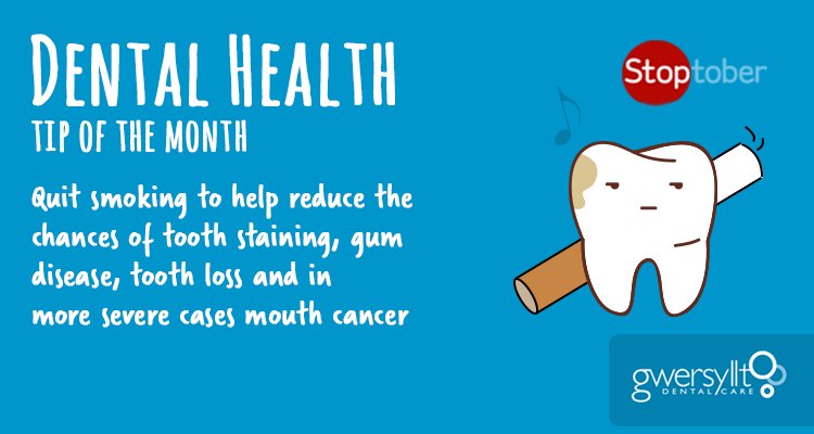dentistwrexham's tweet photo. Dental Health Tip of the Month - Stoptober -  https://t.co/LJFZSfaVFy https://t.co/xfNa0cTaEt