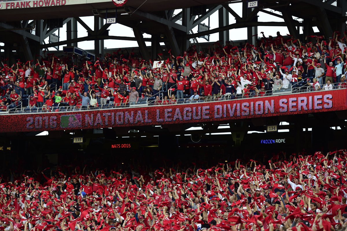 Nationals's tweet photo. 7 hours till Game 2... Wear red. Arrive early. Stand up. Stay loud. #RedAllOver #OnePursuit https://t.co/FcPdq1avc8