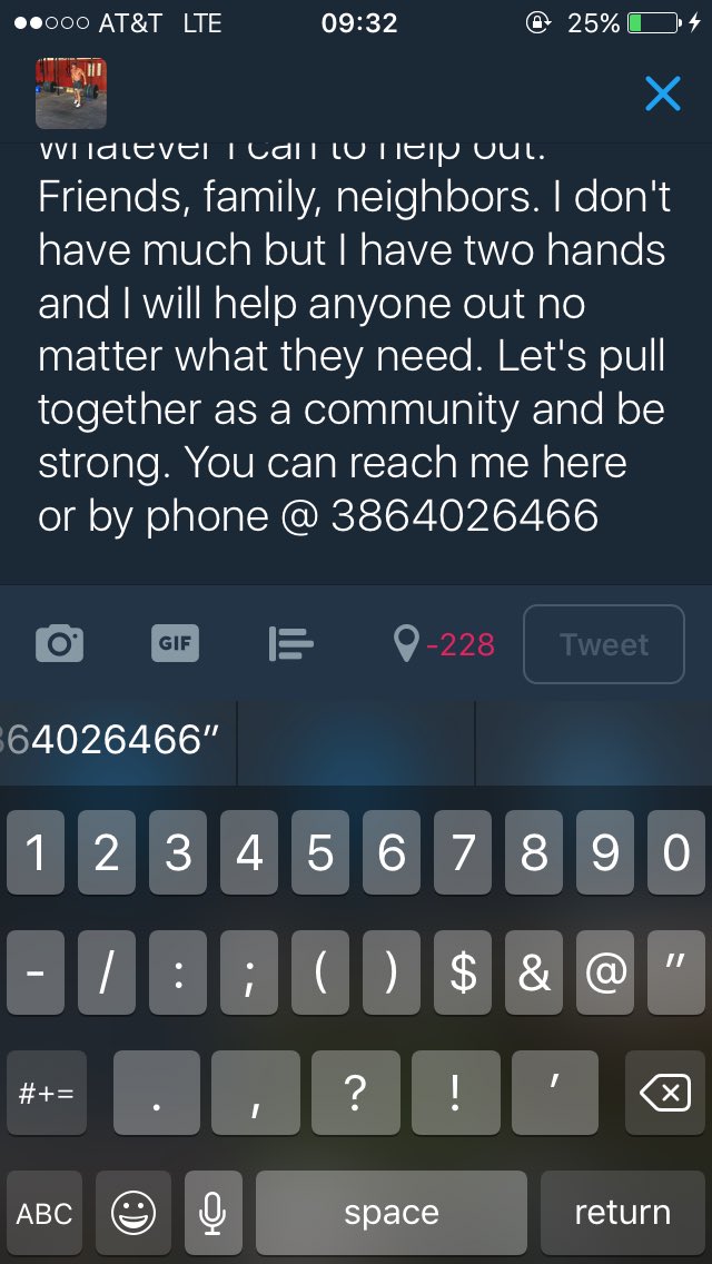 LoughryGarrett's tweet photo. This is for any of my friends here in Volusia County #386Strong https://t.co/XBizAWe3Yr