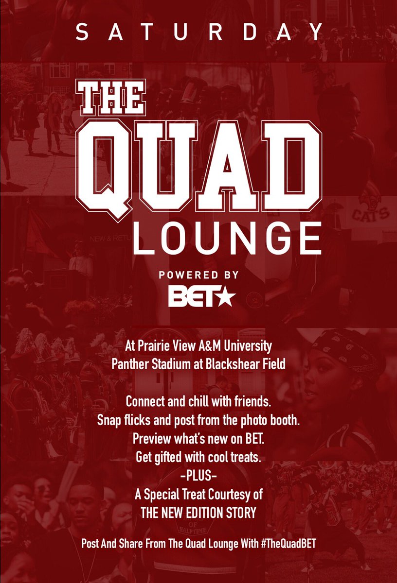 Join us today #TheQuadBET <a href="/BET/">BET</a> <a href="/PVAMU/">Prairie View A&M</a> <a href="/PVAMUPanthers/">PVAMU Panthers</a> <a href="/HBCUBuzz/">HBCU Buzz</a> <a href="/HBCUDigest/">HBCU Digest</a> <a href="/hbcuceo/">Rod Chappell</a> <a href="/hbcudirect/">HBCU Direct</a> <a href="/hbcustream/">HBCU Stream TV</a> #pvamu #hbcu <a href="/therodchappell/">HBCU CEO</a>