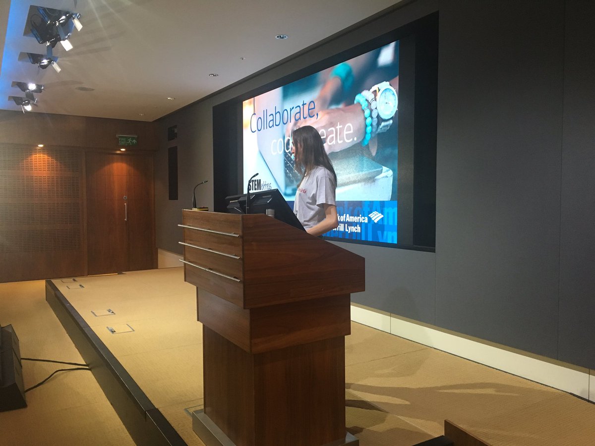 Stemettes's tweet image. Jana is kicking of our @BofAML #foodcodewknd event! #girlscoding