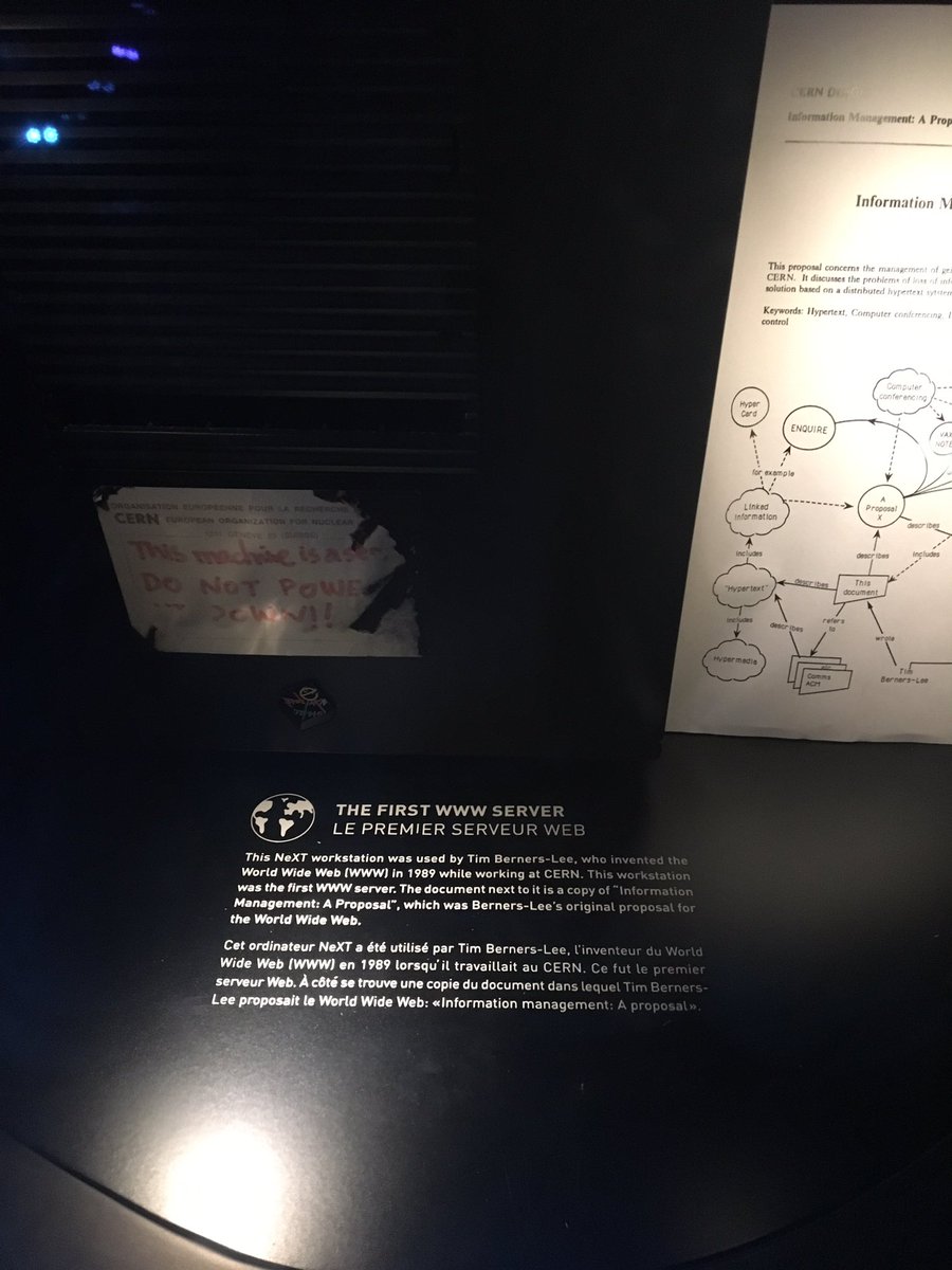 SouthfieldSci's tweet photo. The very first web server from 1989 #CERN2016 https://t.co/AqpIiKJClI
