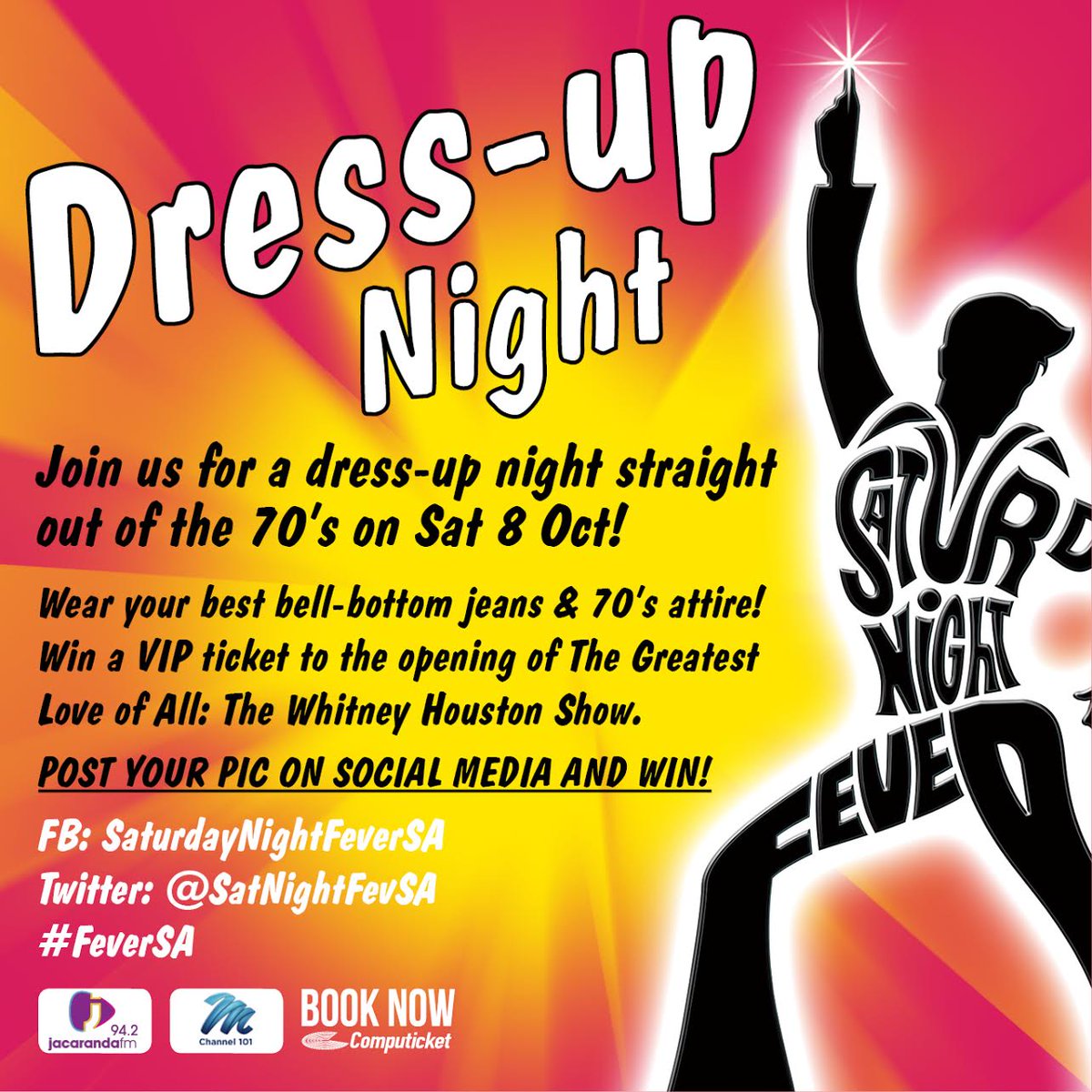 cchjnb's tweet photo. Get down 70's style &amp; join the cast of @SatNightFevSA at the @sastatetheatre for tonight's Dress-Up Night show special, 8pm. #FeverSA https://t.co/74FiPlHzEV
