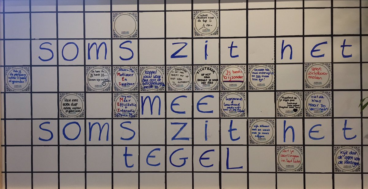 TotGenoegen's tweet photo. Verzamelde tegelteksten genomineerden voor de verkiezing leraar van het jaar #lerarencongres2016 #leraarvhjaar #schoenfabriek #Totgenoegen https://t.co/xzhRmPYFSm