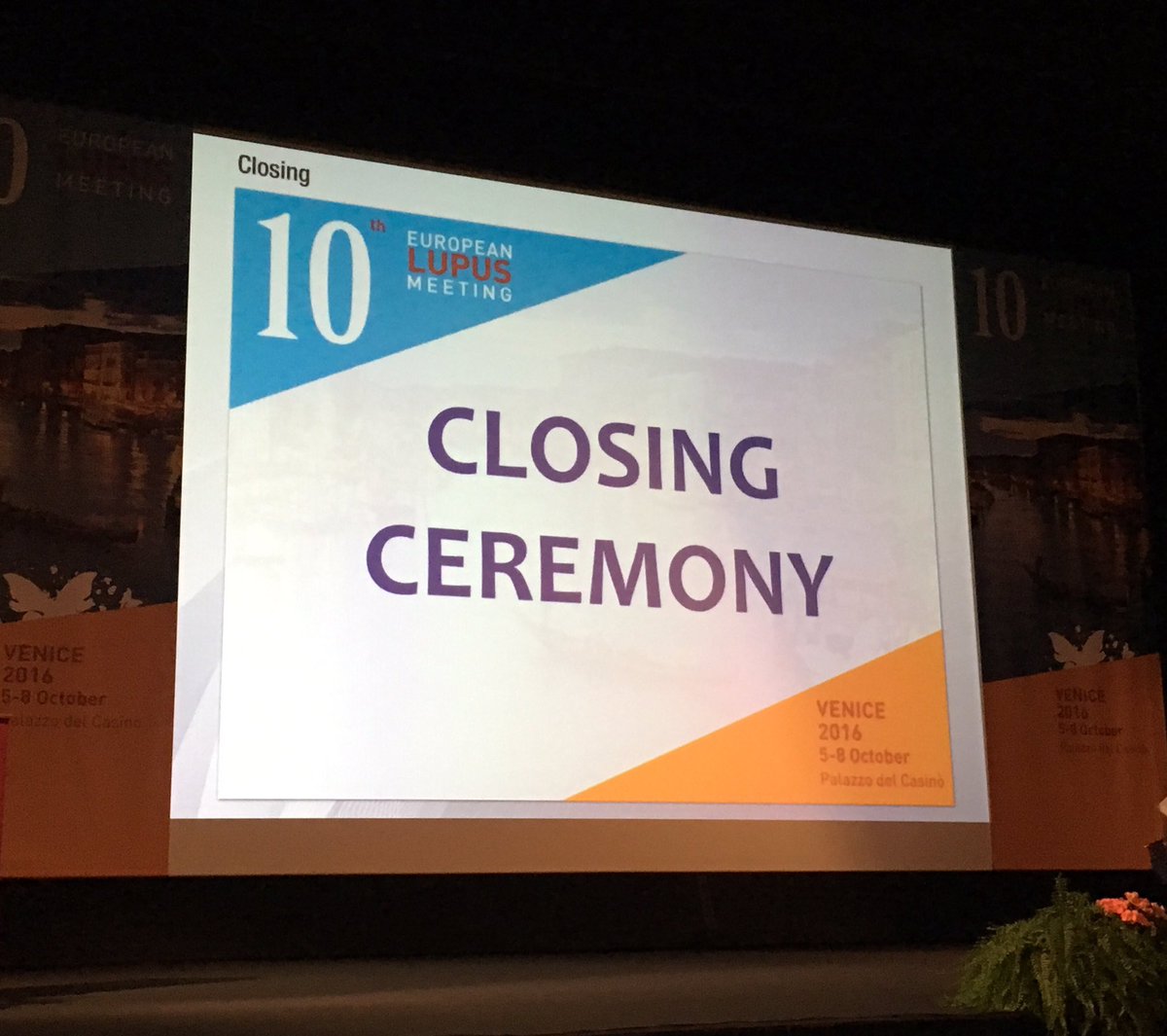 Closing Ceremony of #10LupusMeeting is about to start