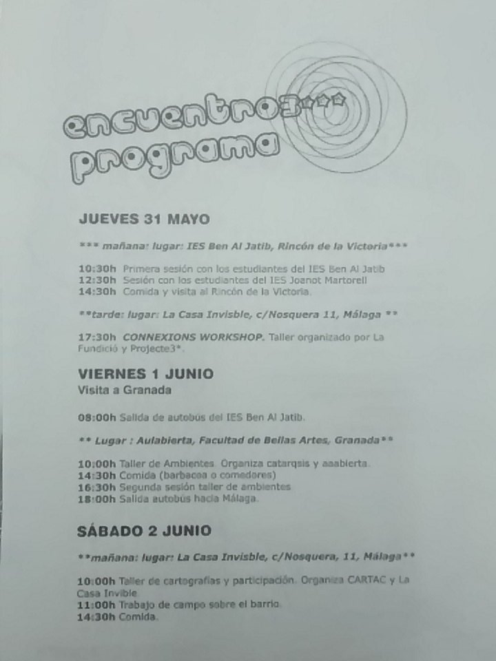 lafundicio's tweet photo. Aquí el programa del encuentro y la carta de autorización del instituto. También visitamos el IES Ben Al Jatib #projecte3 #Málaga #Granada https://t.co/zJO3jIHiWQ