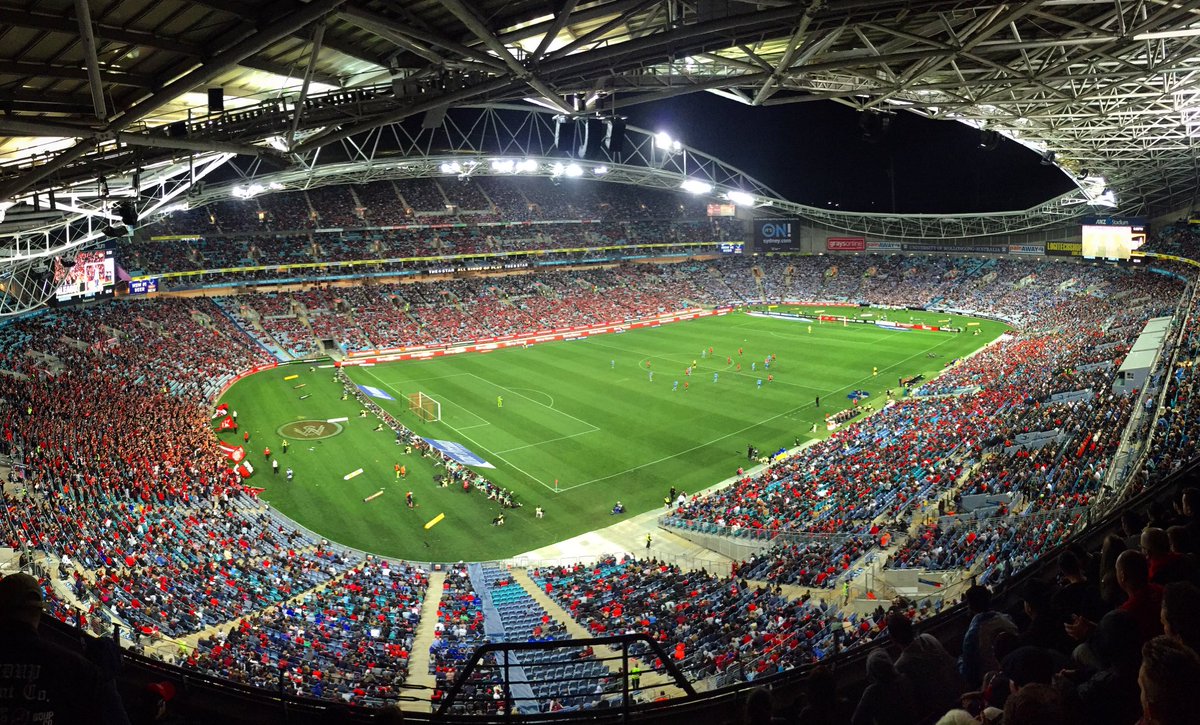 AccorStadium's tweet photo. THANK YOU to the biggest @ALeague crowd in history! 61,880 fans have turned out for #SydneyDerby @ANZStadium tonight. Awesome effort guys! https://t.co/mIjUD9XYLA