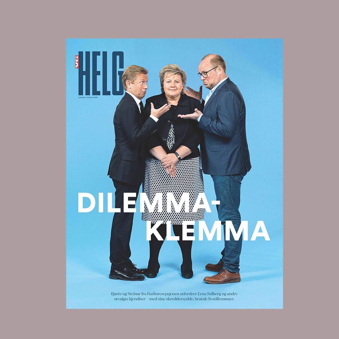 VGHelg's tweet image. Gutta i Radioresepsjonen utfordrer statsministeren med sine skreddersydde dilemmas. @SteinarSagen @erna_solberg @BjarteTjostheim @ToreSagen