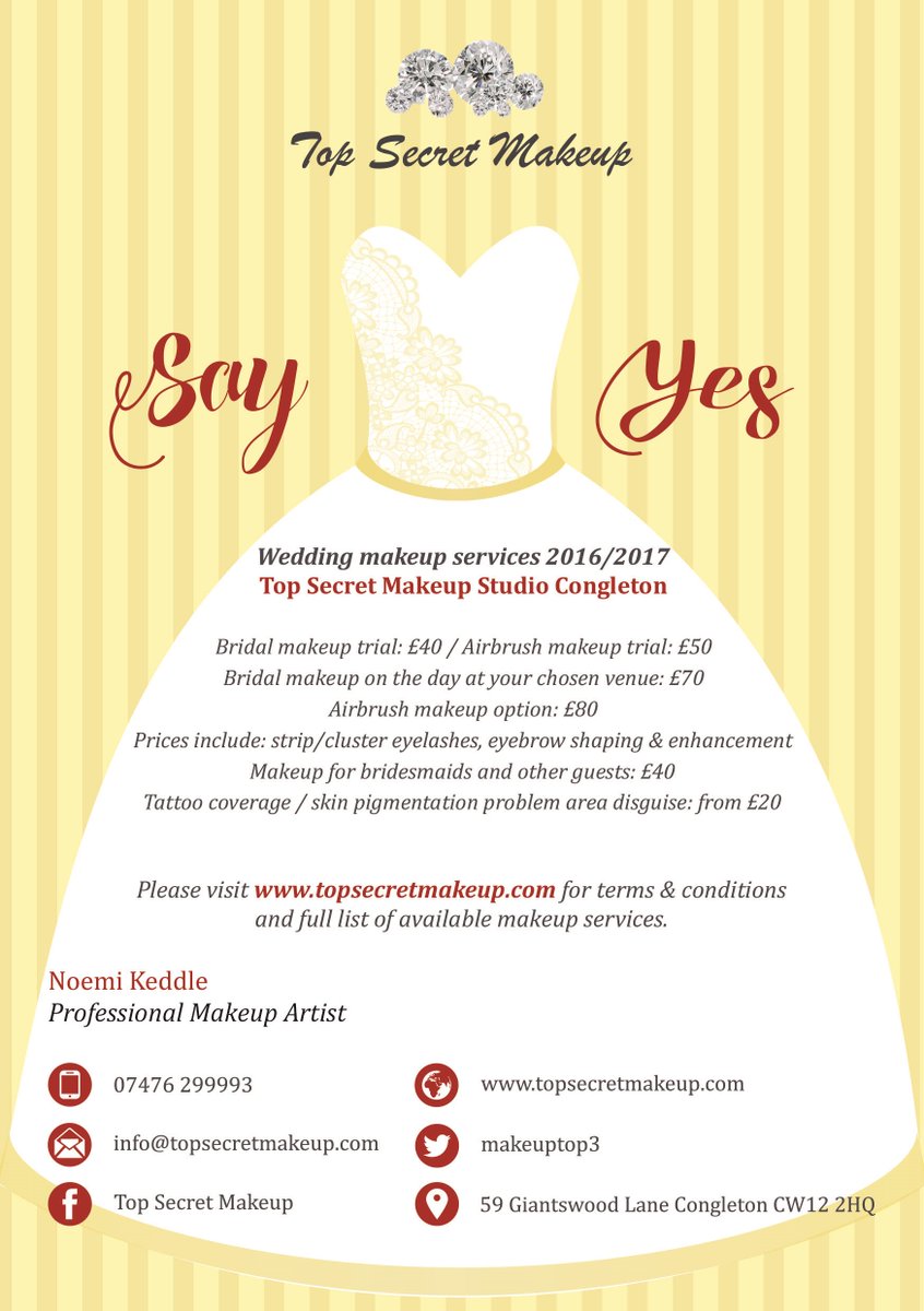 Bridal Makeup -15% OFF from Top Secret Makeup at the luxury wedding fair at <a href="/CapesthorneHall/">Capesthorne Hall</a> on the 16th of October. @bridesupnorth