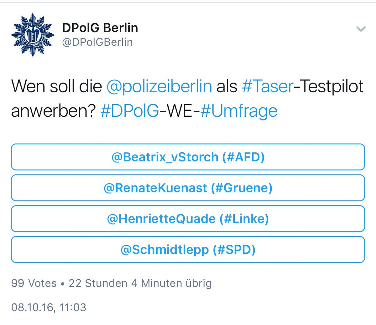 Wow, diese sogenannten Polizei"gewerkschaften" haben ein echtes Problem mit der Welt und sich selbst …