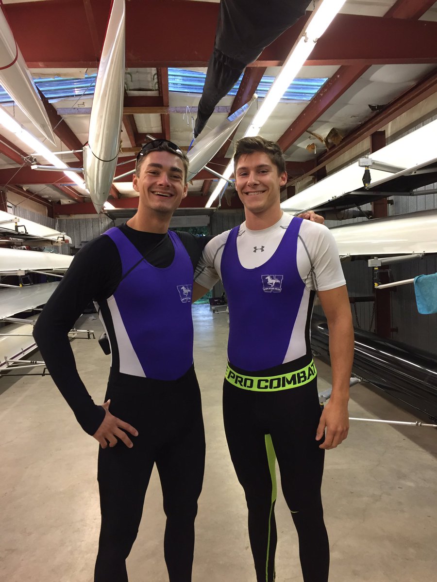 WesternRowing's tweet photo. Novice to varsity together, Nash and Brayden are ready for today's pieces #PonyUp #TeamworkAndCommitment https://t.co/6wtR47Mz2z
