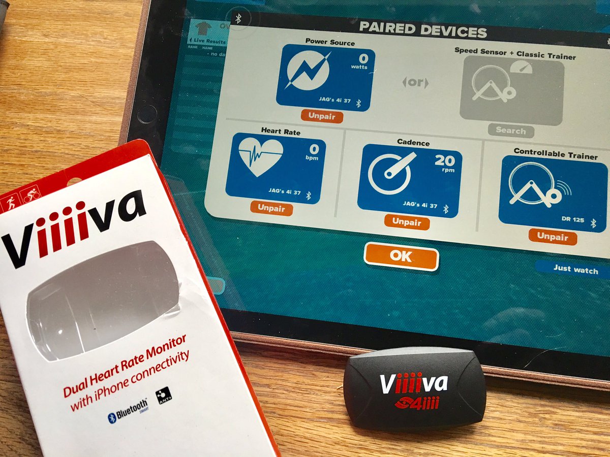 TitaniumGeek's tweet photo. Latest #ZwiftGearTest looks @4iiiicom #viiiiva HRM &amp; ANT+/Bluetooth bridge (inc power) perfect on @GoZwift #zwiftios https://t.co/geXV9uFlfm https://t.co/czrlsoQgIu