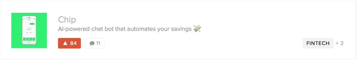 Get_Chip's tweet image. Thanks @ProductHunt 'ers for all your support. ❤️ #getchip

producthunt.com/tech/chip-3