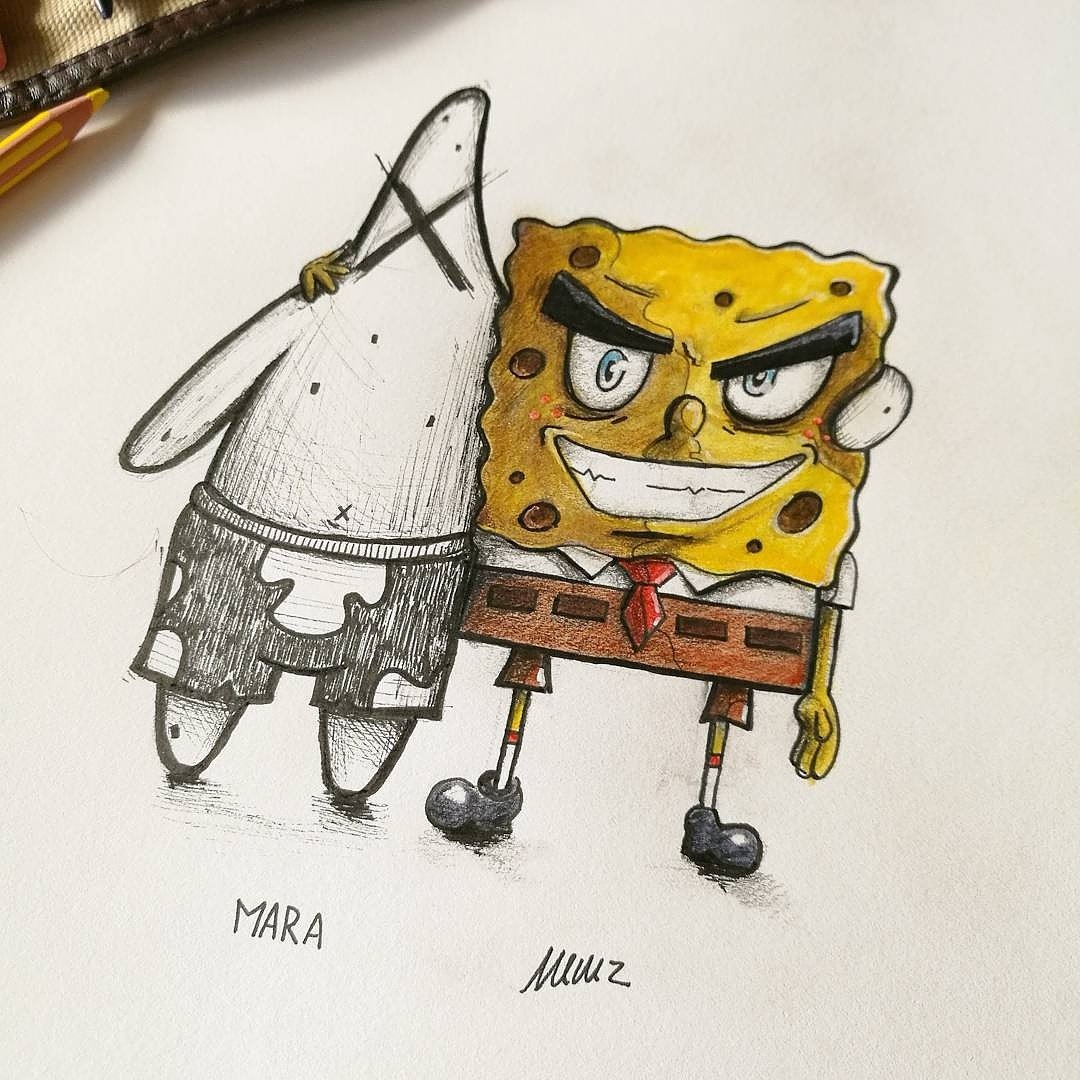Memoria_es's tweet photo. Première "bromance" d'une série avec #Mara_MTP  #spongebob #patrick #dessin #drawing https://t.co/f733Lcz7rB