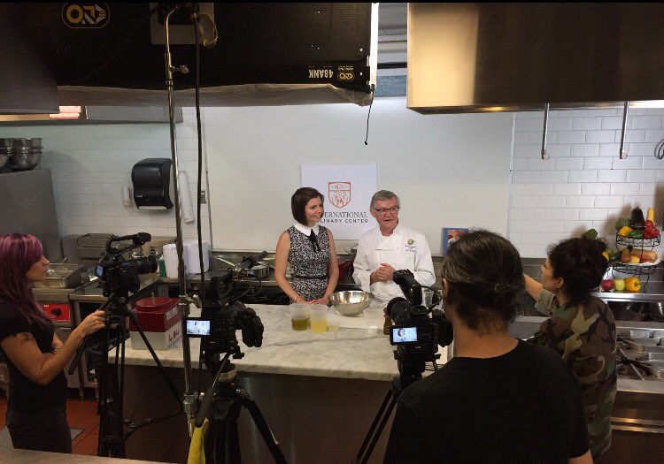ICCedu's tweet photo. Behind the scenes of  @TasteMakers_TV at #ICC with Host Sibylle Eschapasse and Chef #GuyReuge 🍴 @MCFconnecte #StayTuned https://t.co/WRUf2nfzyx