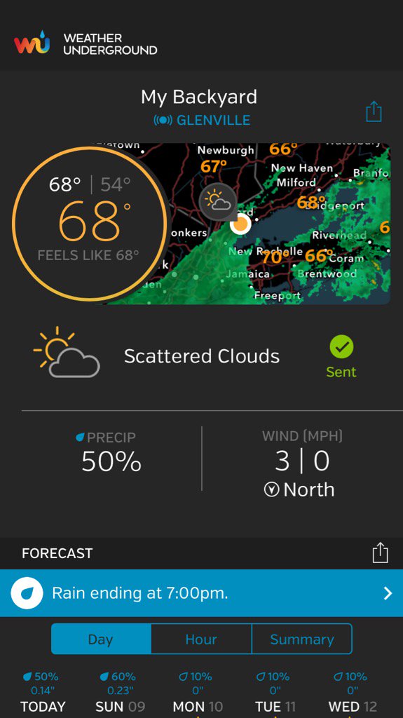 Weather for Greenwich, CT — via <a href="/wunderground/">Weather Underground</a>. Download: bit.ly/WUShareTW