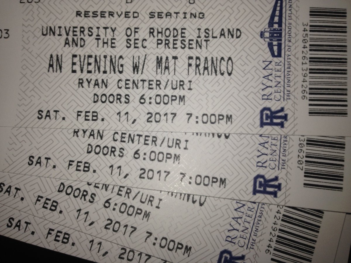 L_I_S_A__C's tweet photo. @TheRyanCenter @MatFrancoMagic @URISEC @universityofri just purchased tix #MattFranco #FebEleventh https://t.co/7q0is0CYMB
